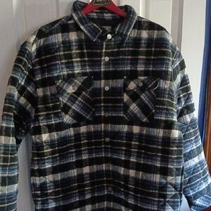 Plaid Shirt Jacket for Men.natural Wool.